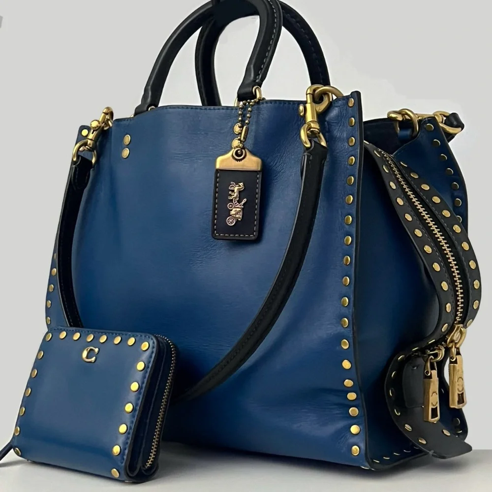 Coach Rogue 30 In Rivets & Wallet Set. Jennifer Lopez Collectors Special Edition - Picture 3 of 14